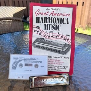 VINTAGE BLUESBAND HOHNER INTERNATIONAL HARMONICA 1986 plus CASSETTE & SONGBOOK